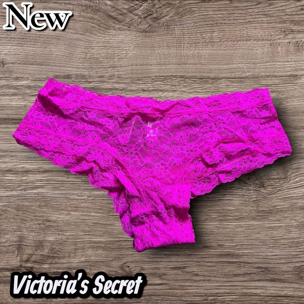 NEW Victoria’s Secret Lace Cheeky Panty – XL Fuchsia Pink